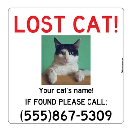 Customizable Lost Pet Signs - Adhesive Vinyl Decal by Graphical Warehouse - 7 in (10)