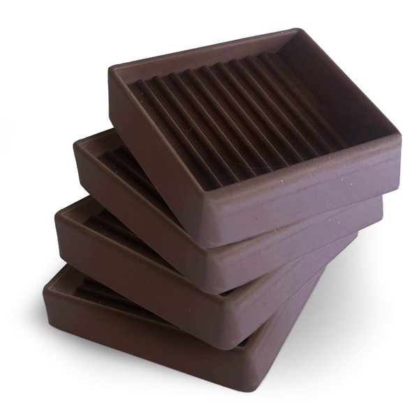 CasterMaster Non Slip Furniture Pads- 2x2 Square Rubber Anti Skid