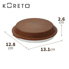 Tenma Bento Box, Colleto Lunch Pot, Fluffy Lid, Wood Style, 5.1 x 5.0 x 1.0 inches (13.1 x 12.8 x 2.6 cm)
