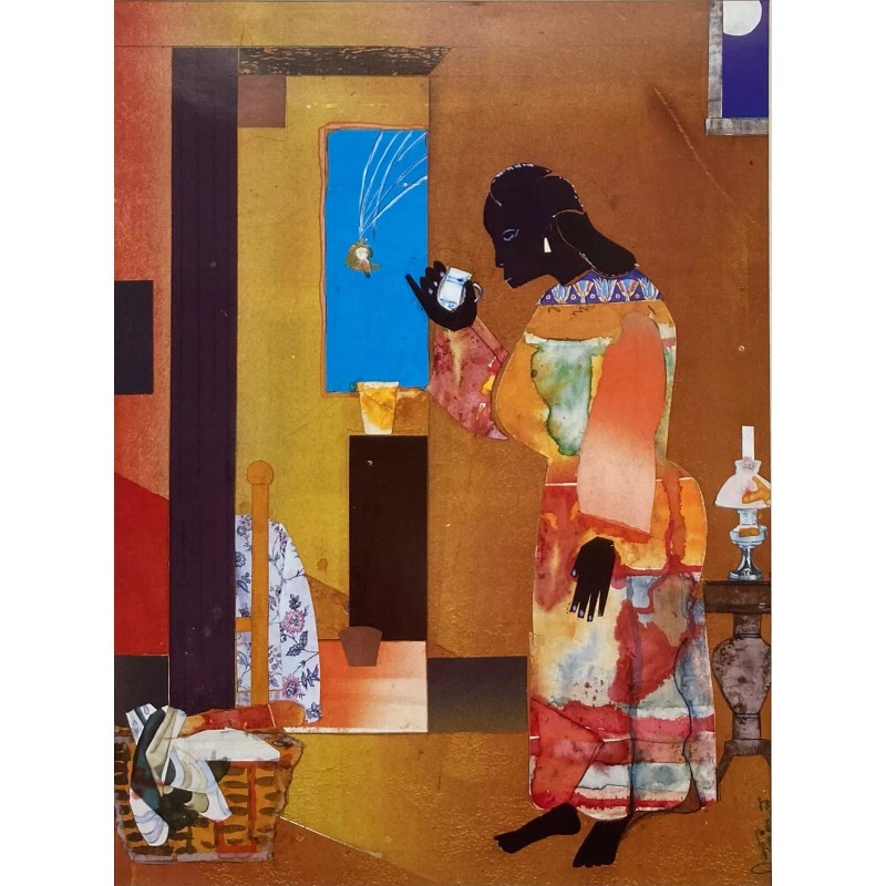 Romare Bearden "Falling Star 1979" CUSTOM FRAMED Black Art