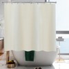 YISURE Short Beige Cotton Shower Curtain 60 Inch Length, Small