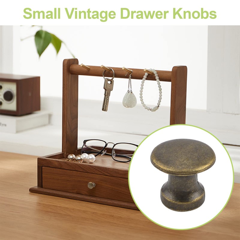 UFURMATE Mini Cabinet Knobs, 18PCS Zinc Alloy Single Hole Pull