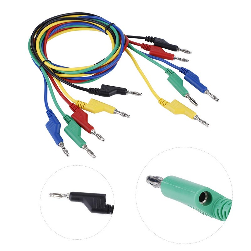 5 Pieces 1 m 4 mm Banana Plug Power Cord