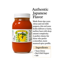 [Product of Japan] Premium Red Yuzu Kosho – Restaurant Size | All-Natural Japanese Citrus Chili Paste | No Added Color | Rich, Mellow Heat with Umami Depth | Vegan & Gluten-Free - 2.2 Pound