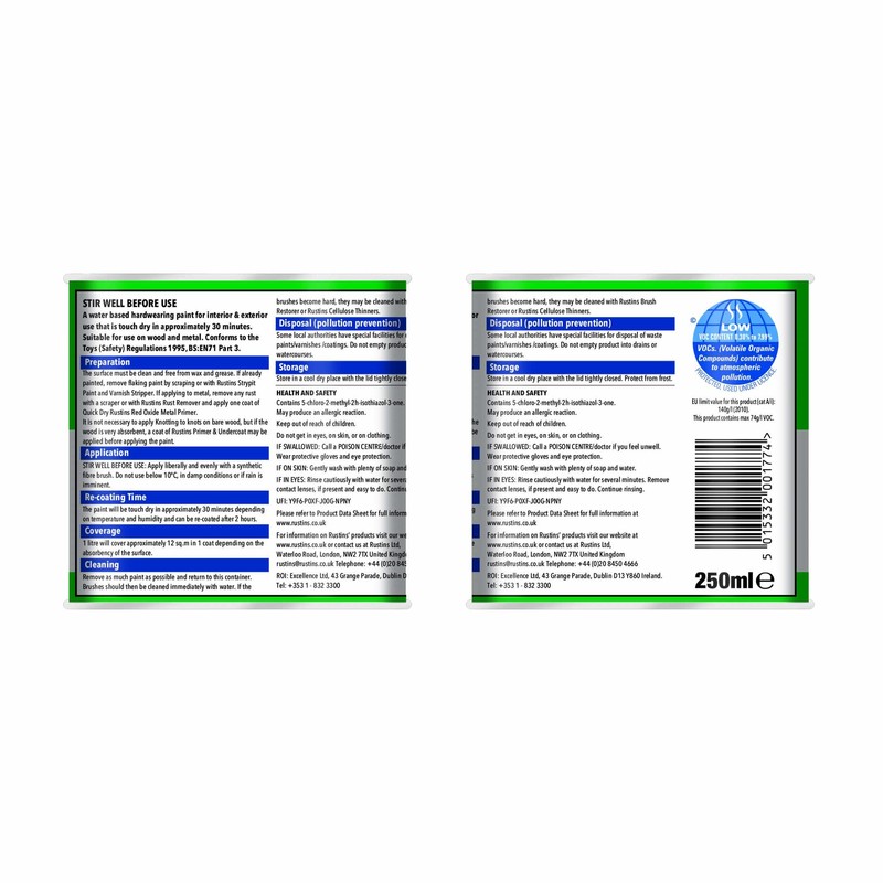 Rustins Small Job Buckingham Green Gloss Paint 250ml