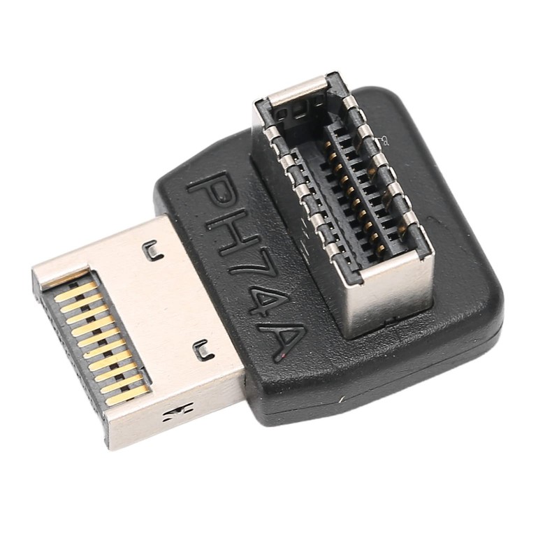 Right Angle USB Type E Adapter, Front Panel Header Male