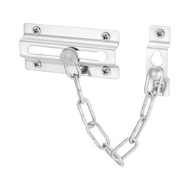 HonGien 1PCS Stainless Steel Door Chain Heavy Duty Latch Chain Door Lock Anti Theft Home Safe Nickel Plated Door Locks Safety Chain Door Lock External and Internal Door Restrictor