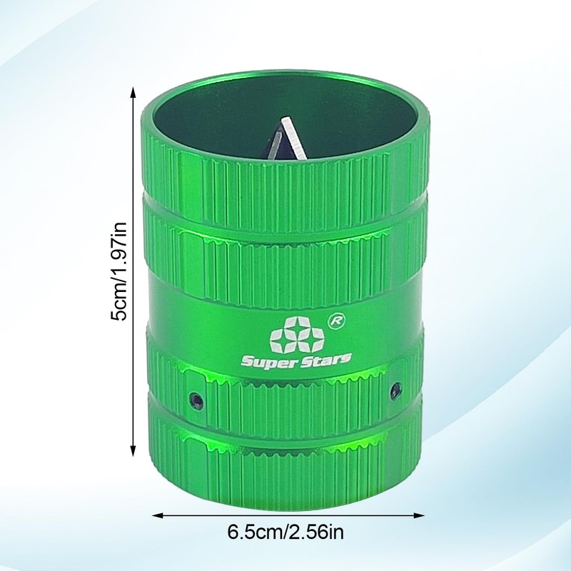 Pipe Reamer Tool, 50 × 65mm Green Aluminum Alloy Deburring