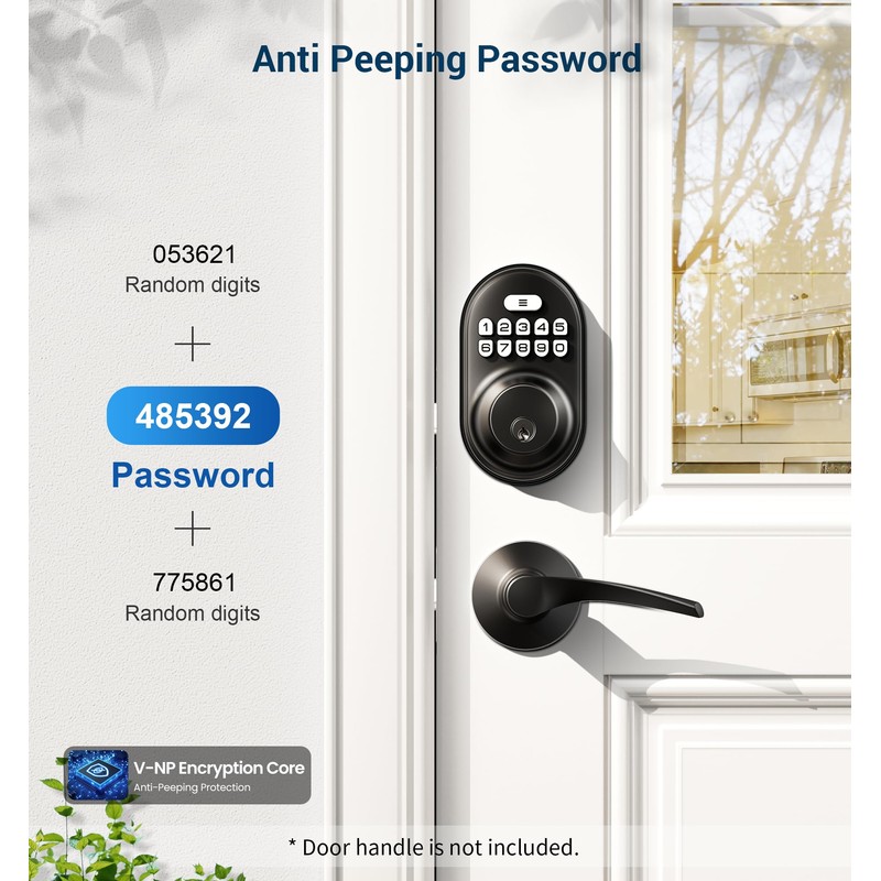 Veise Keyless Entry Door Lock, Electronic Keypad Deadbolt, Keyed Entry,