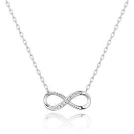 Philip Jones Silver Plated Infinity Pendant Necklace Created with Zircondia® Crystals