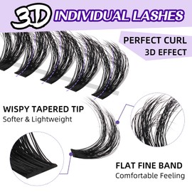 B&Qaugen Lash Clusters 3D Thick Eyelash Clusters 280pcs Cluster Eyelash Extensions 10-18mm 90D Wispy Individual Lashes Volume Lash Clusters DIY Lash Extensions at Home (90D-MIX10-18mm)