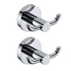 Dandelionsky 2PCS Wall Mount Robe Hooks Modern Polished Chrome Solid