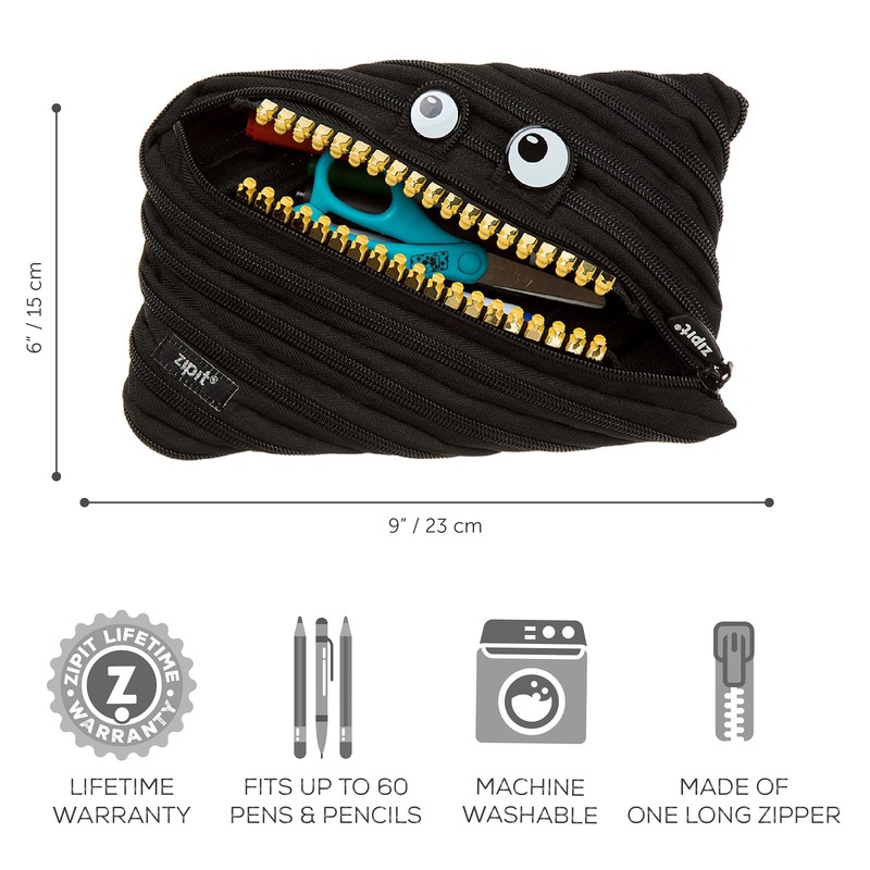 ZIPIT Grillz Large Pencil Case, Holds Up to 60 Pens,