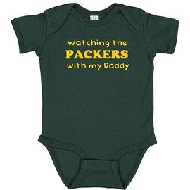 Watching the Packers with my Daddy Baby Boy Bodysuit Outfit Romper Gift (6 Months)