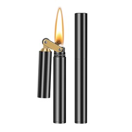 CHOICEDC Vintage Lighter, Cool Trench Lighter, Unique Kerosene Lighters Fluid Refillable, Novelty Nunchuck Slim Lighters, Fancy Antique Gifts for Men Dad Husband (Black)