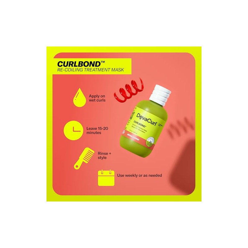 DevaCurl CurlBond Re-Coiling Treatment Mask | Helps Re-Link Broken Bonds