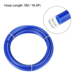 sourcing map Pneumatic 12mm OD Polyurethane PU Air Hose Tubing Kit 5 Meters Clear with 14 Pcs Push to Connect Fittings
