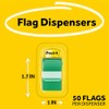 Post-it Flags, Green, 1-Inch Wide, 50/Dispenser, 2-Dispensers/Pack