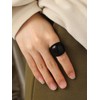 Simple Dome Statement Ring for Women,Black Thumb Rings Minimalist Signet