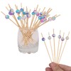 Trimming Shop 100 Pcs Cocktail Sticks 4.7 Inch Rainbow Pearl