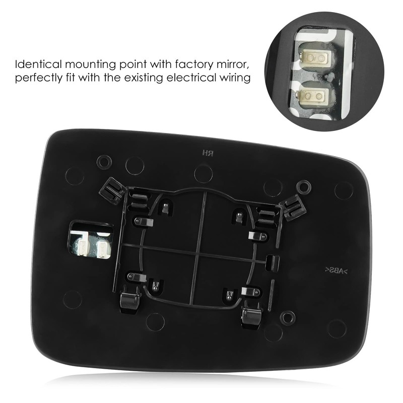Driver Left Side View Heated Mirror Glass with Backing Plate