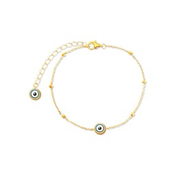 SIMPLÍ BASIC 925 Sterling Silver Bracelet for Women Enamel Evil Eye 18K Gold Plated Bracelet Women Jewellery Gifts for Her Includes Gift Box & Pouch - 18K Gold