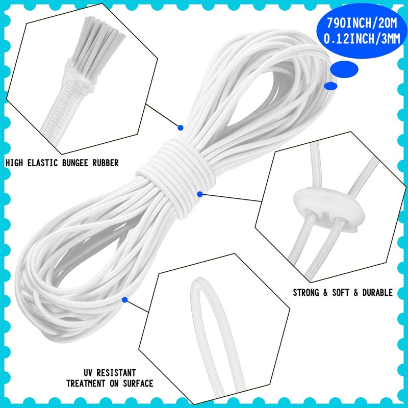 Patelai 50 Pieces Cord Locks Spring Toggles Stoppers Plastic Single