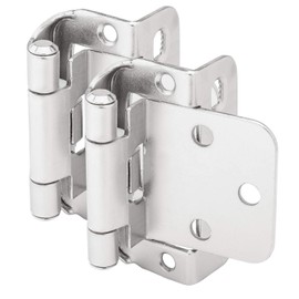 5 Pair Pack - Cosmas 18650-SN Satin Nickel Self Closing Partial Wrap Cabinet Hinge 1/2" Inch Overlay (Pair) [18650-SN]