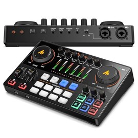 MAONO Paquete de equipos de podcast: mezclador de interfaz de audio con entrada XLR dual para transmisión de podcasts - MaonoCaster E2 Gen2