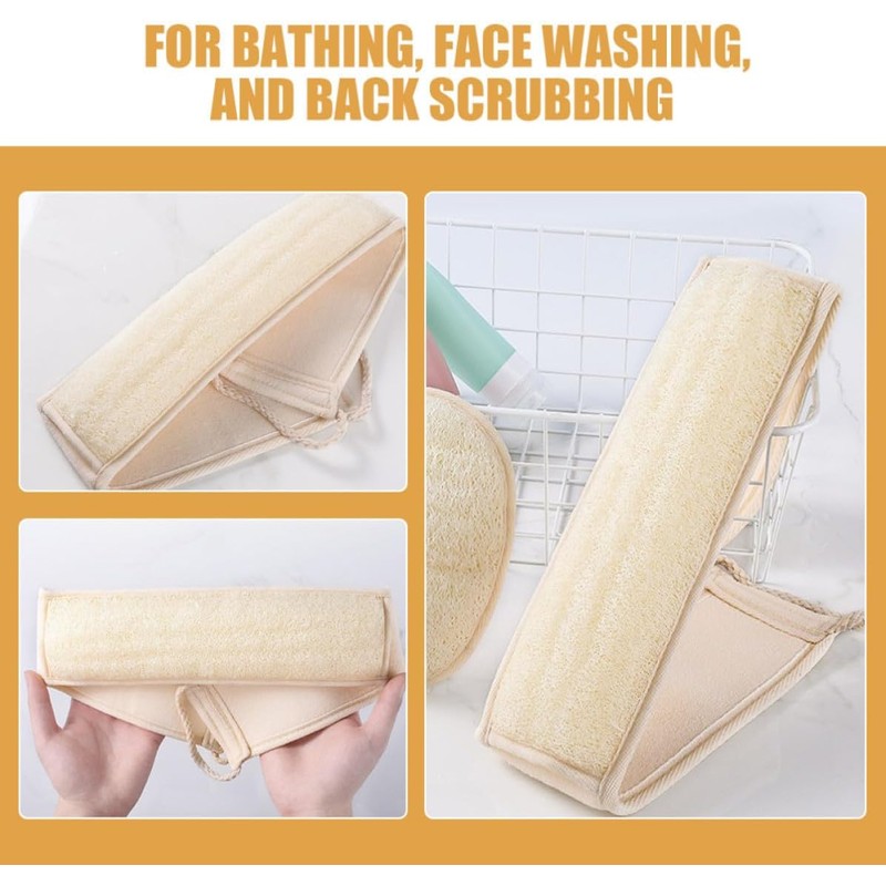 2 Piezas Esponja Vegetal de Luffa, Beige Natural