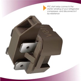 IC-4 4Pin Freezer Compressor PTC Start Relay for Frigidaire Gibson GE Whirlpool Ropper Kenmore Replaces 32330 WP2262185 WR07X26748 4387913 216594300 (2 Pack)