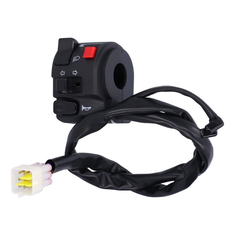 7/8in Motorcycle Handlebar Switch Horn Button Headlight Turn Signal Fog