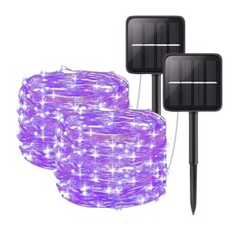Clearhill Fairy Lights,2Pack 10M/32.8FT 100Led Solar Garden Lights,String Lights with 8 Modes,Solar Fairy Lights Waterproof, Copper Wire Lights for Patio Yard Trees Christmas Wedding Party