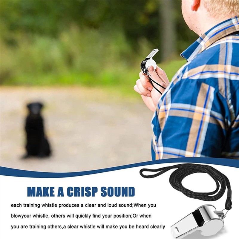 XUTONG 7pcs Whistle,Stainless Steel Whistle Loud Crisp Sound Coach Whistles