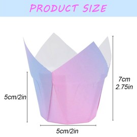 YankMooM 100 Pcs Tulip Cupcake Cases,Paper Tulip Muffin Liners Baking Paper Cups Tulip Muffin Wrappers Cupcake Liners for Weddings Birthday Party Supplies