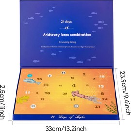 AOOTOOSPORT Fishing Advent Calendar 2024 Fishing Lure Christmas Gifts for Fishers Adult Men Teen Boys