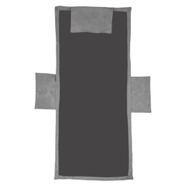 SONIT Beach Towel with Corners and Pockets - Cover for Sun Lounger with Elastic Bands 70 x 180 cm - Soft and Absorbent Microfibre - Quick Drying (Dark Grey)