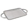 Boston International Trays Aluminum Platter with Rope Edging and Handles,