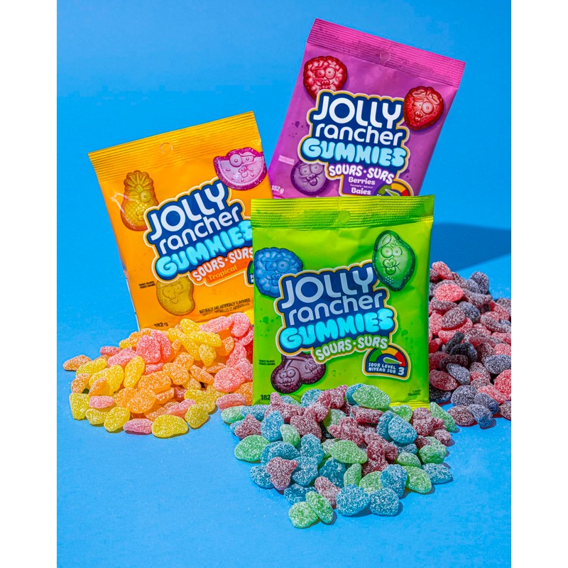 Jolly Rancher Gummies Sours, Original Flavors, 182g/6.4 oz. (Imported from