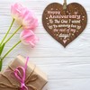 Stuff4 Wedding Anniversary Wooden Heart Plaque, Dark Wood Sign Keepsake,