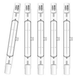 R7S Bulbs,5 Pack Halogen Bulbs R7S 78mm T3 100W 120V,1050lm J-Type Halogen Light Bulb with Long Lifespan,3-inch Long Double Ended Light Bulb for Work,Security,Landscape Lights,Dimmable,Warm White