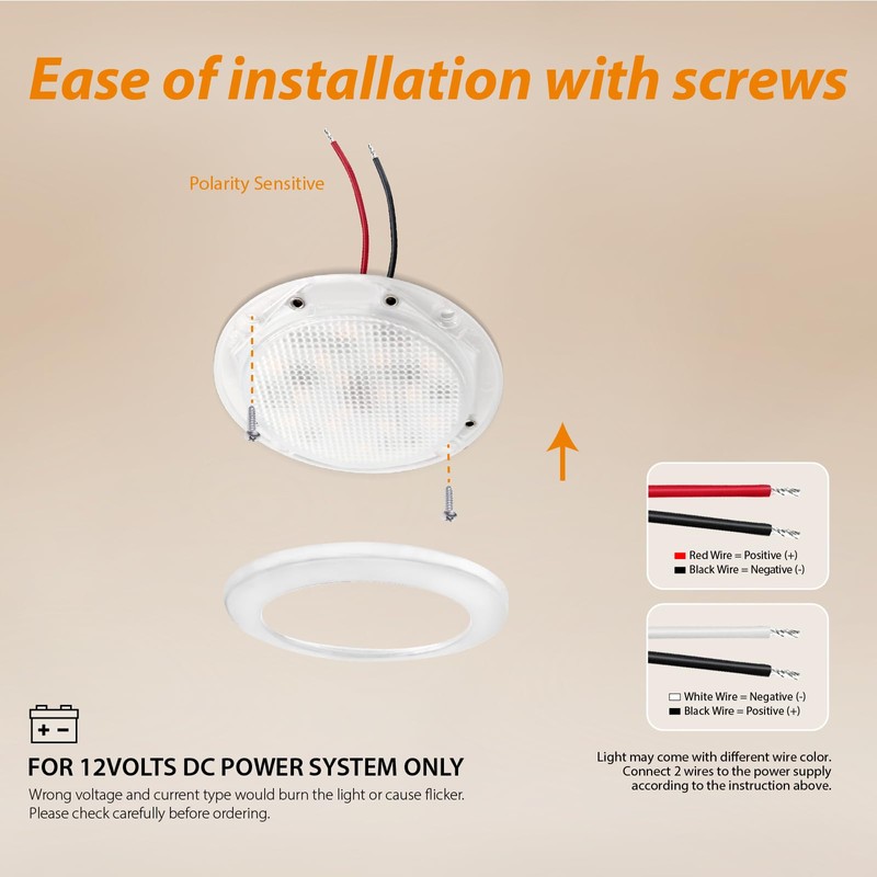 Dream lighting RV Interior LED Lights 3 inch Dome Light