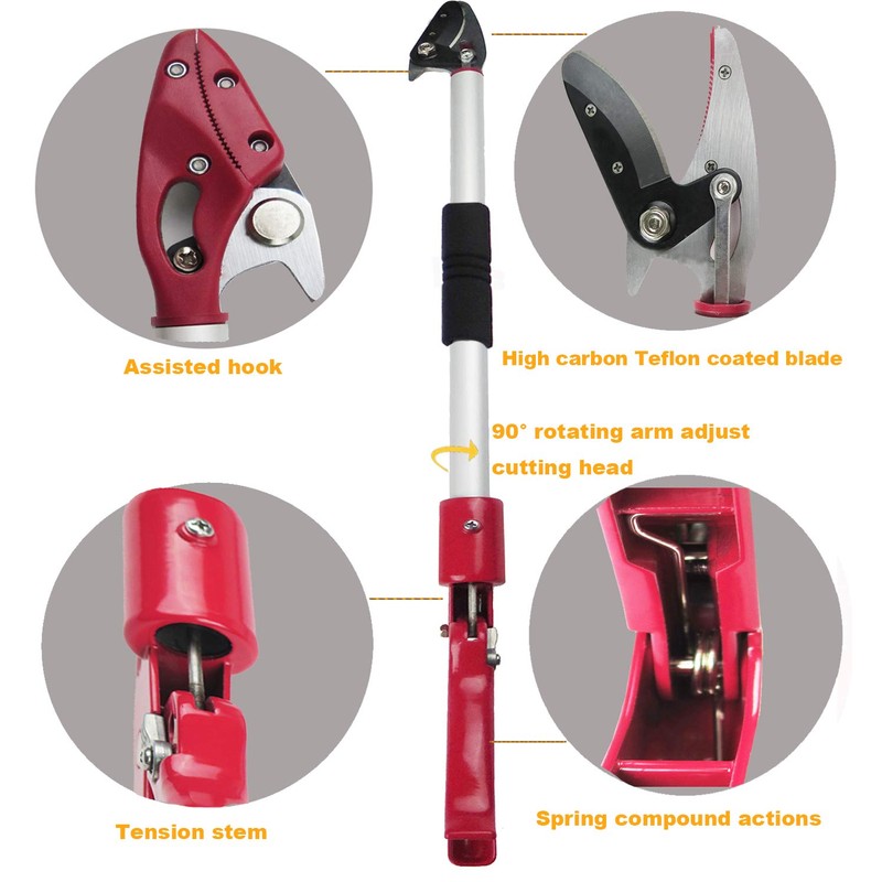 Mesoga 6 Feet Cut and Hold Tree Pruner, Rotation Pole