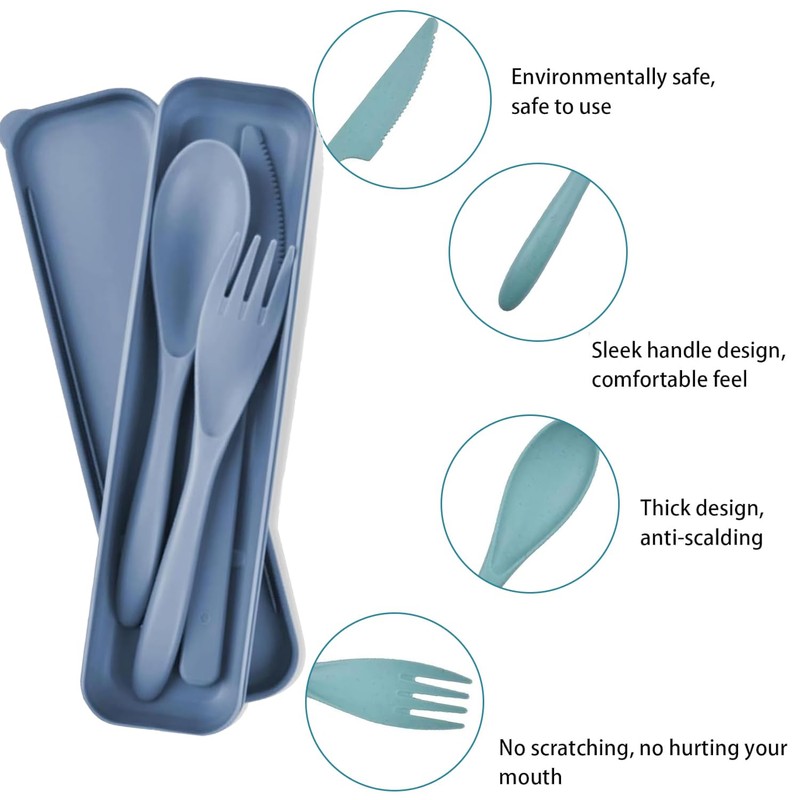 2 Sets Portable Reusable Cutlery Set with Case – Utensils