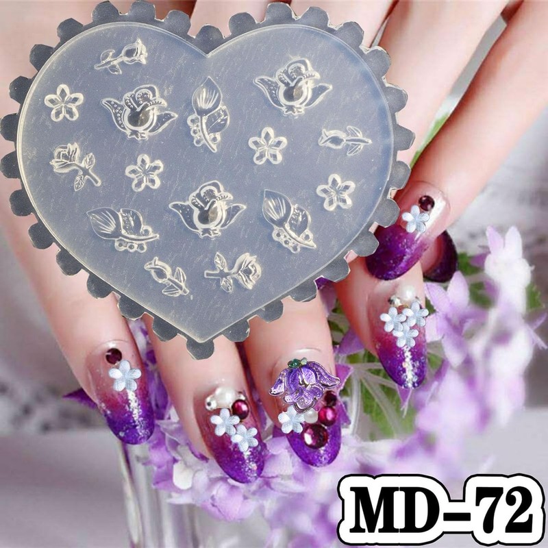 White DIY 3D Silicone Nail Art Decortive Design Mold Nail