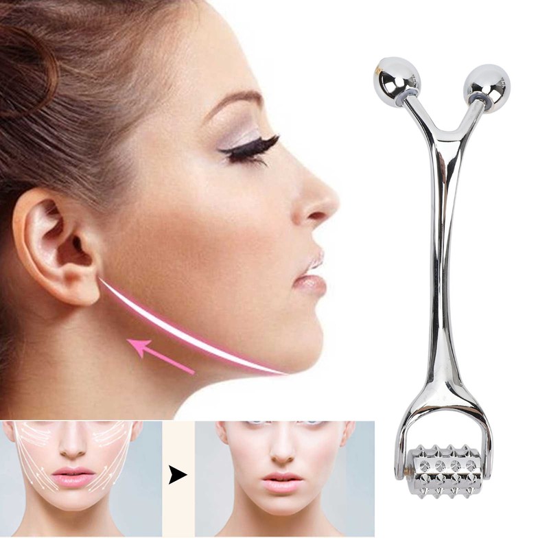 Face Roller Massager Zinc Alloy Deep Tissue Massage Multifunction Comfortable