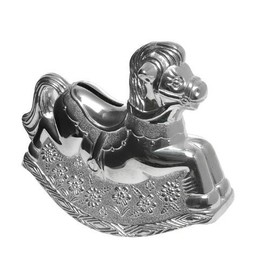 Joe Davies Rocking Horse Silver Plated Money Box Baby Christening, New Born