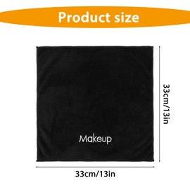 kenaeooe 12 Pack Black Wash Cloths for Face & Makeup Removal - Premium Soft Makeup Remover Cloth, 13x13 Inch Reusable Facial Towels with Embroidery, Quick-Dry & Absorbent (Black)