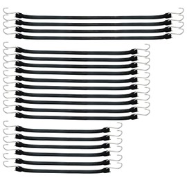 XSTRAP STANDARD 20 Pack Multiple Size Natural Rubber Tarp Bungee Straps 100% EPDM Tie Down Cords with S Hooks Heavy Duty Ideal for Securing Tarps