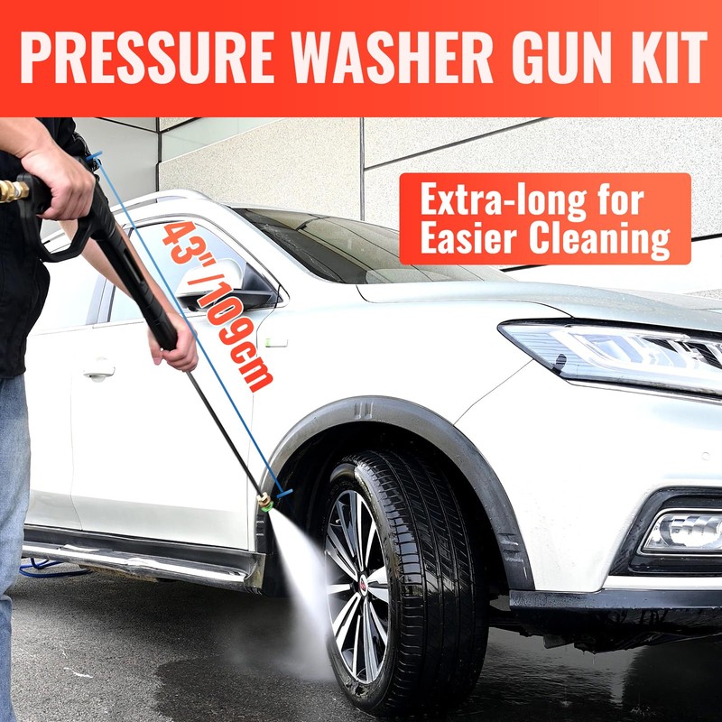YAMATIC 4000PSI Pressure Washer Gun Wand with Swivel 3/8" Plug&M22